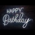 Neon Happy Birthday M07 Blanco
