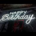 Neon Happy Birthday M03 Blanco