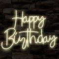 Happy Birthday en Neón Flex M12 Calido
