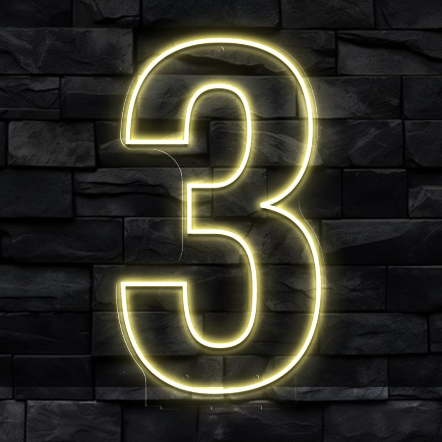 Numero 3 en Neón Flex
