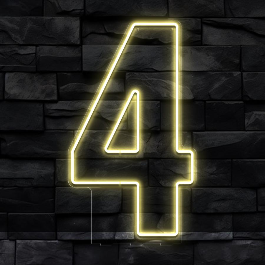 Numero 4 en Neón Flex