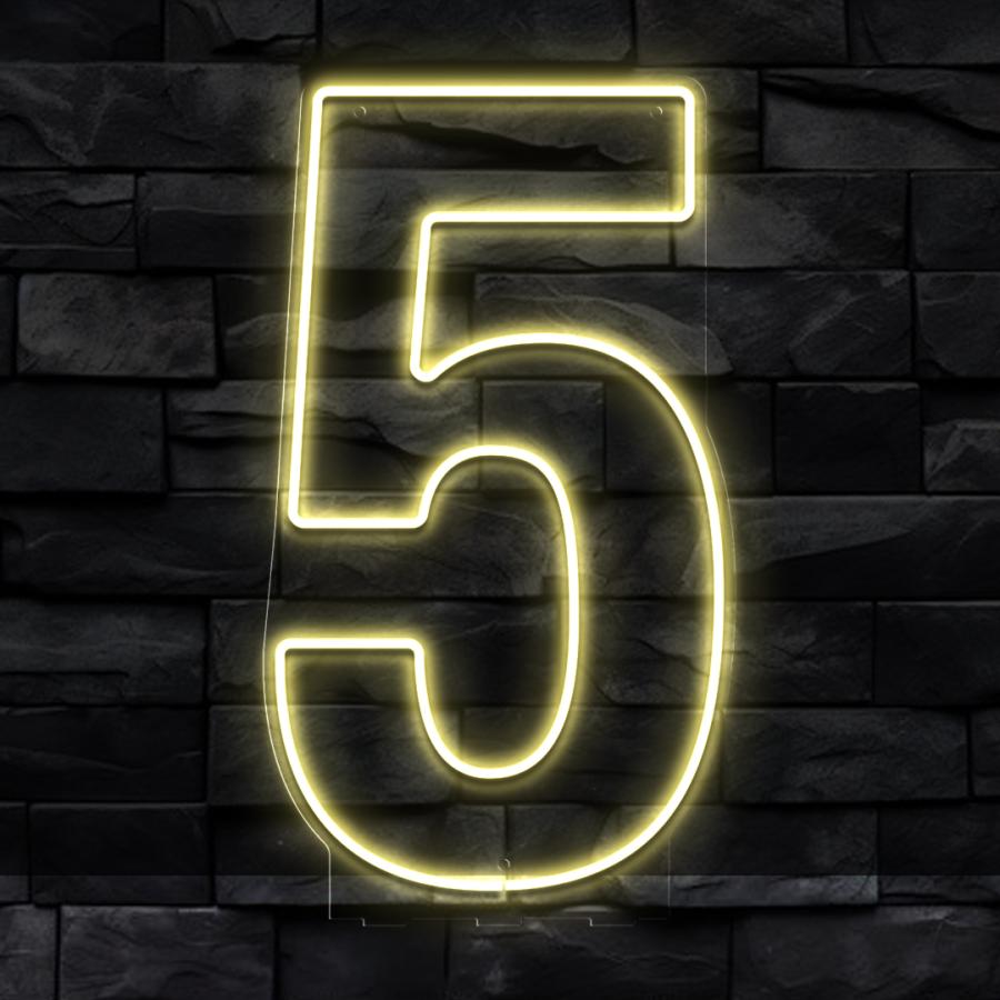 Numero 5 en Neón Flex
