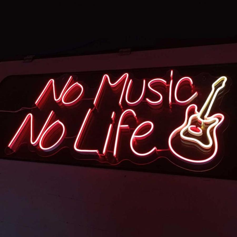 No Music No Life en Neón Flex con Guitarra