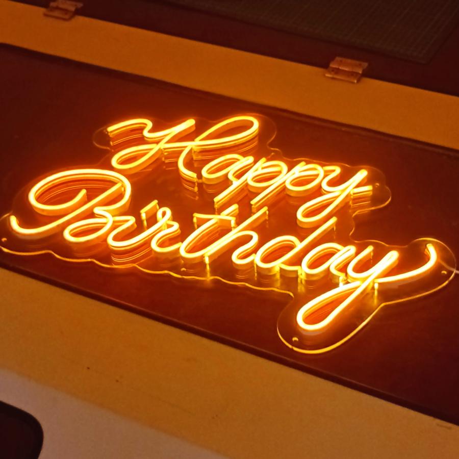Neon Happy Birthday M01 Amarillo