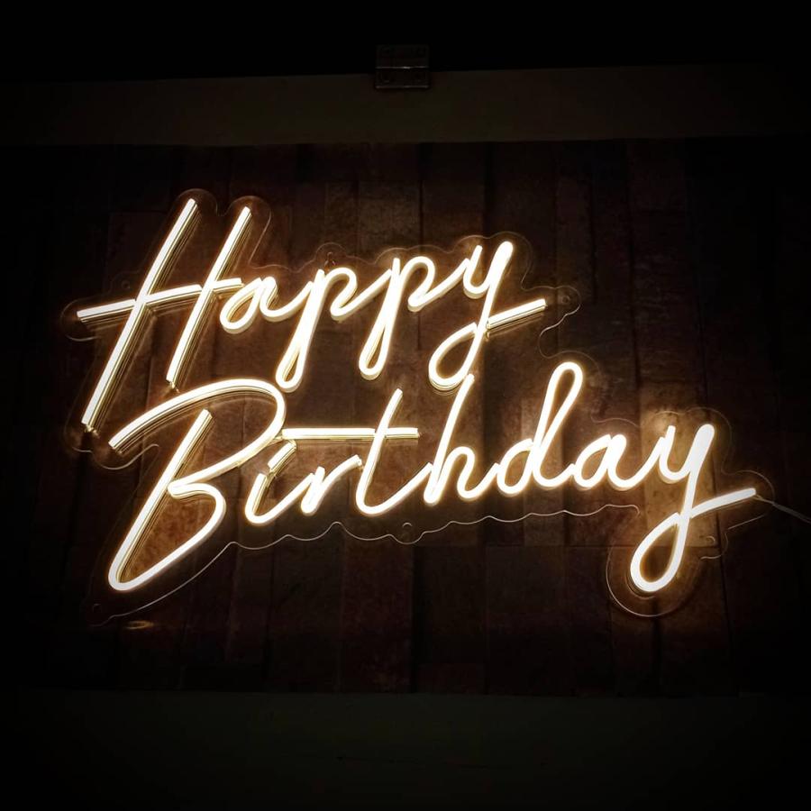 Neon Happy Birthday M02 Calido