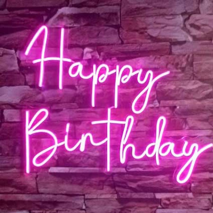 Neon Happy Birthday M05 Fucsia