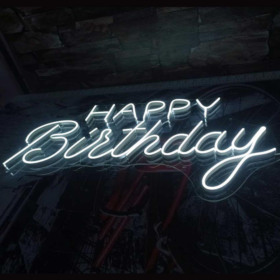 Neon Happy Birthday M03 Blanco