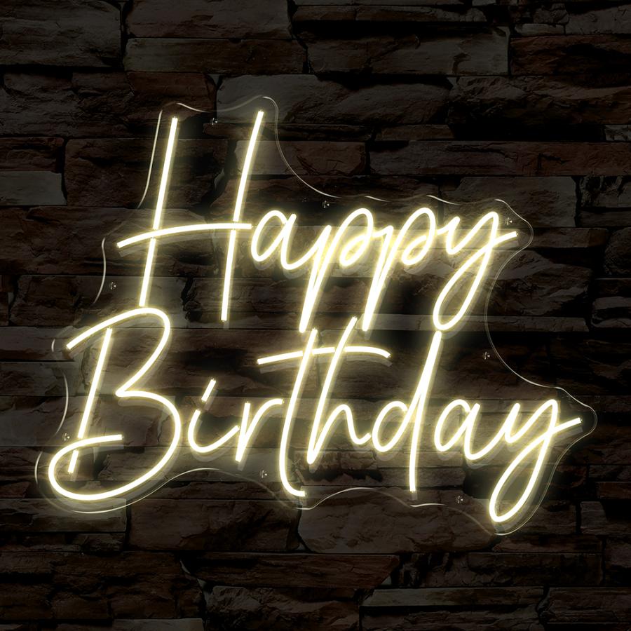 Happy Birthday en Neón Flex M10 Calido