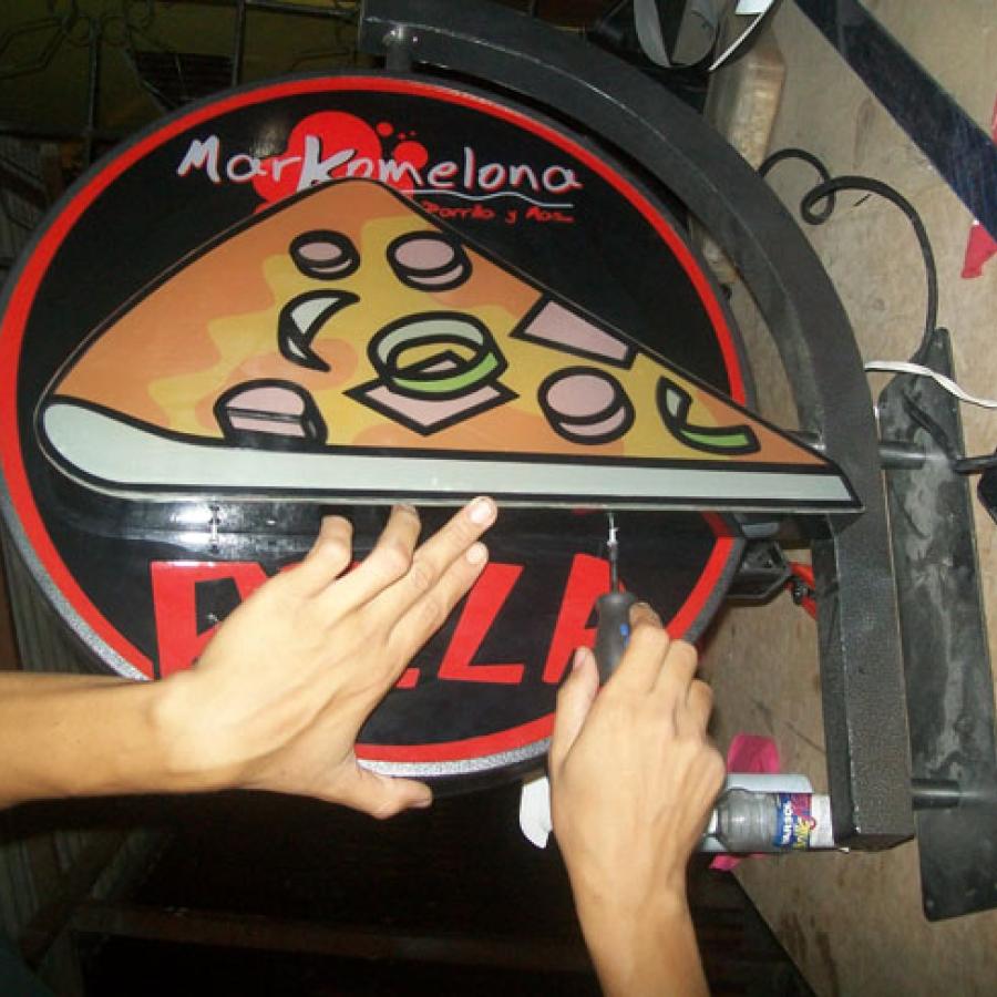 aviso acrilico pizza pizzeria